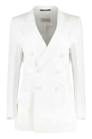 Cotton double-breasted blazer-0